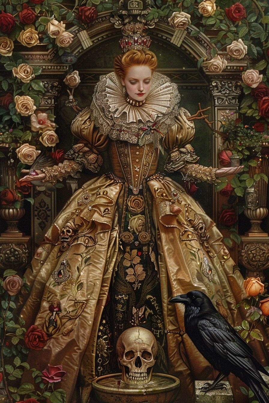 Elizabeth I Tarot Deck — 78 Card Digital Download with Guidebook | Dark Gothic Tudor Tarot